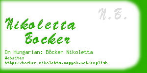 nikoletta bocker business card